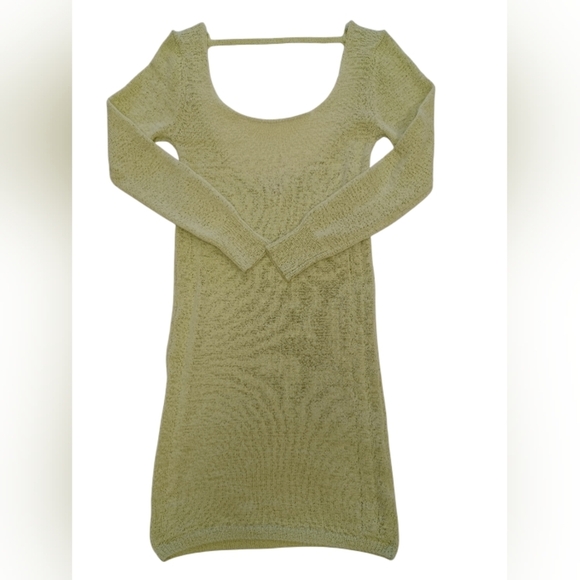 Princess Polly EUC Lime Green Knit Long Sleeve Mini Dress Size XXS - Picture 5 of 10